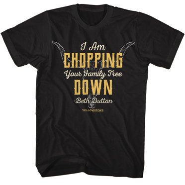 Yellowstone Citation « Hachage de Votre Arbre Généalogique » T-Shirt Noir pour Adulte 5TG