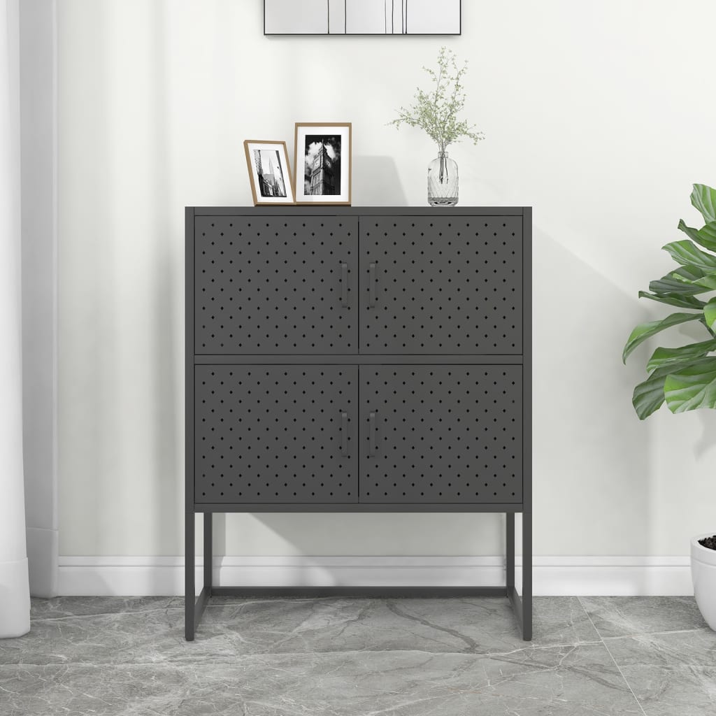 vidaXL Haut de Buffet Anthracite 80x35x100 cm Acier
