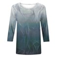 thumbnail image 3 of Hauts pour Femmes Décontractés Imprimés à Col Rond T-Shirt à Manches 3/4 Haut Ample, Hauts à Manches 3/4 pour Femmes, Hauts Décontractés pour Femmes, T-Shirts pour Femmes, 3 of 4