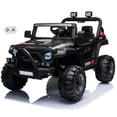 thumbnail image 1 of VOLTZ TOYS Jeep with Angry Face Grill 12V Kids Ride On Car Toy with Open Doors, Realistic Lights and Remote Control - Black, 1 of 6