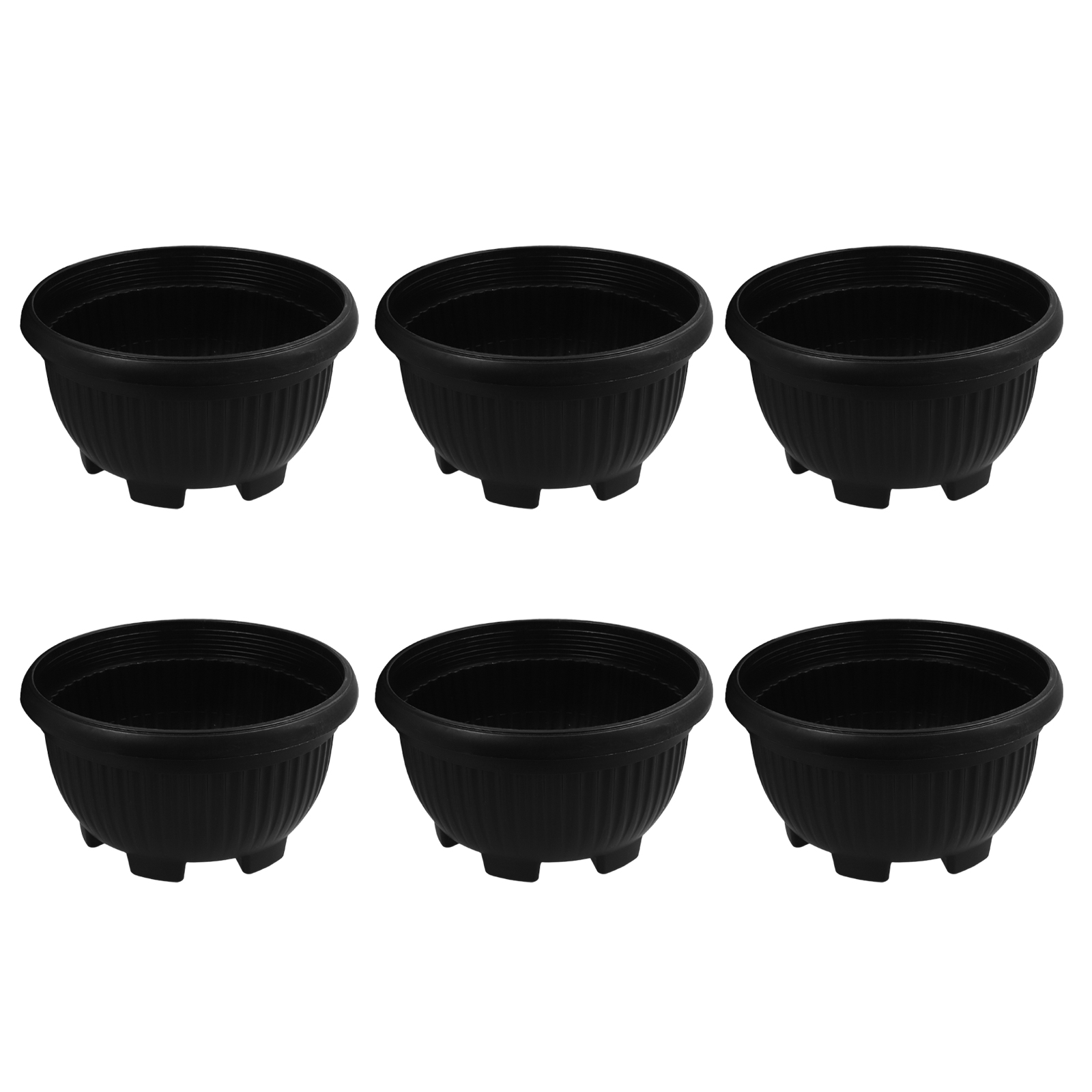 KAKOWELY shallow plastic plant pot 6pcs Planter Pots Set Outdoor Planters Flower Pots Garden Pots Garden Planters Pots Indoor Planter Flower Planter Decorative Container