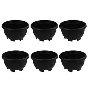 KAKOWELY shallow plastic plant pot 6pcs Planter Pots Set Outdoor Planters Flower Pots Garden Pots Garden Planters Pots Indoor Planter Flower Planter Decorative Container