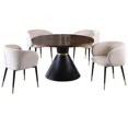 thumbnail image 1 of Hemingway 5-piece Round Dinette Set in Cream Velvet, 1 of 2