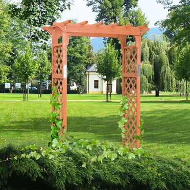 Costway Tonnelle de Jardin en Bois de Plus de 7 Pi de Hauteur, Arche, Treillis, Pergola, Terrasse Extérieure, Plante