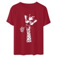 thumbnail image 4 of Birdeem Women Girls Plus Size Print Tees Short Sleeve Round Neck T Shirt Blouse Tops, 4 of 6