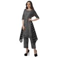 thumbnail image 3 of Moomaya Ensemble Kurti Kurta Pantalon pour Femmes Col Bateau Imprimé Robe 2 Pcs Tenue Ethnique, 3 of 6