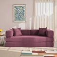 thumbnail image 2 of YINIX 78.6"  Sofa Couch with Two Pillows,  Comfy Modular Convertable Sofa Bed for Living Room, Red, 2 of 9