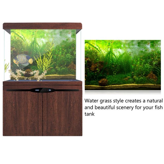 Rdeghly Water Grass Style Aquarium Fish Tank Background Poster PVC Adhesive Decor Paper, Fish Tank Background Paper, Fish Tank Decoration Poster