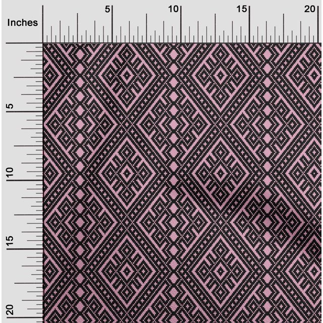 oneOone Cotton Poplin Fabric Ethnic Geometric Flame Stitch Decor Fabric Printed BTY 56 Inch Wide