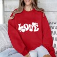 thumbnail image 2 of Penkiiy Chandail en Molleton pour Femmes Saint-Valentin Imprimé Cœur d'Amour Pull Décontracté Manches Longues Blouse Saint-Valentin TG Rouge, 2 of 7