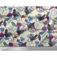 thumbnail image 3 of Soimoi Rayon Fabric Floral & Cock Watercolor Fabric Prints by Yard 56 Inch Wide, 3 of 3