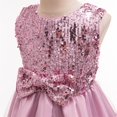 thumbnail image 4 of Liquidation et Promo, Robe de Princesse en Dentelle, Formelle en Maille, à Manches Longues, Col Rond, Fête pour Fille, Élégante, Tenue Formelle Style Chic/polyester, Violet, Sopatenor, 4 of 8