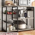 thumbnail image 3 of Ourlova Bakers Rack with Power Outlet, Microwave Stand with 2 Wire Drawer, Industrial Coffee Bar Station, 7-Tier Kitchen Bakers Rack with Large Storage, 3 of 7