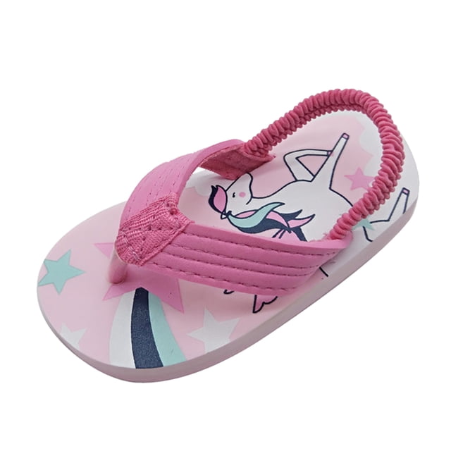 Girls Sandals Toddler Eva Beach Shoes Adjustable Strap Flops Summer Elastic Flip For Kids Lightweight Comfortable On