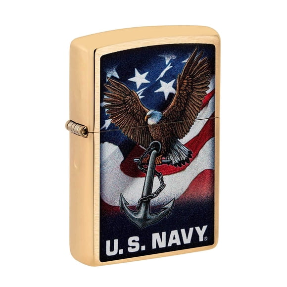 Zippo 48549 U.S. Navy Eagle Anchor Flag Windproof Pocket Lighter