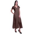 thumbnail image 4 of Moomaya Robe Longue Maxi pour Femmes à Manches Courtes, Robe Formelle/décontractée avec Poches P-TTG, 4 of 6
