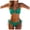 Dark Green, variant on WUANDIXFA Women Bikini Women High Waisted Bikini Fashion Two Piece Swimsuits Print Bikini Set Light Blue,S