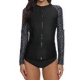 thumbnail image 3 of Charmo Women's Long Sleeve Rashguard Swimsuit Zip Front Sun Protection Swim Shirt UPF 50+, 3 of 6