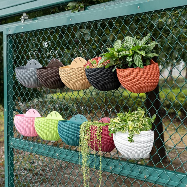 mmirethe Wall Plastic Pot With Drainage And Stylish And Durable Widely Used Flower Pot Grey 1Set