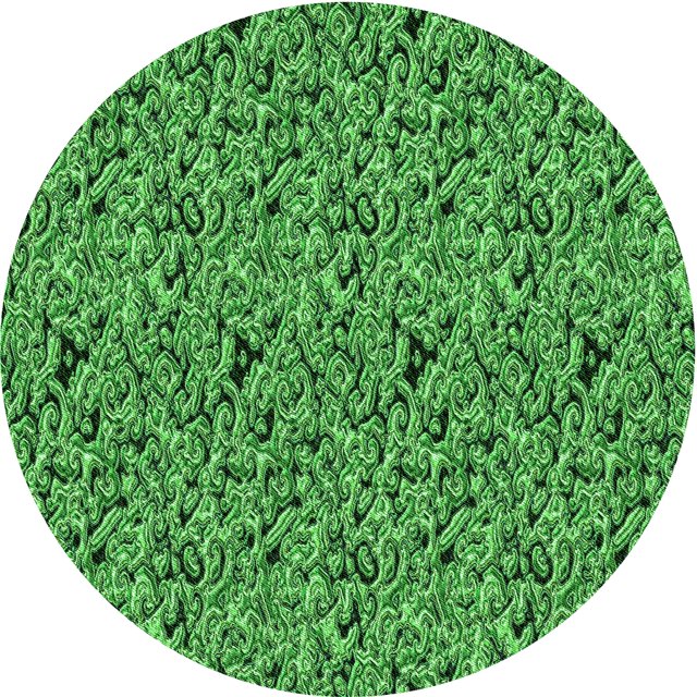 Ahgly Company Machine Washable Indoor Round Transitional Deep Emerald Green Area Rugs, 8' Round