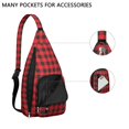thumbnail image 2 of Abstract Plaid Sling Backpack - Modern Artistic Checkered Pattern Shoulder Bag, Durable Pack for Outdoor Adventures, 2 of 4