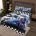 thumbnail image 2 of Go Kart Bedspread Set Karting Race Cars Coverlet Set,Blue Camouflage Quilt Set Queen,Racing Extreme Sport Quilted Abstract Camo Room Decor, 2 of 3