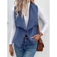 thumbnail image 4 of Gilet Sans Manches en Peluche Simple et Décontracté pour Femmes Automne et Hiver, Cardigan Bleu M, 4 of 10