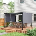 thumbnail image 2 of Outsunny 10' x 12' Retractable Pergola Canopy for Backyard, Garden, Grey, 2 of 10