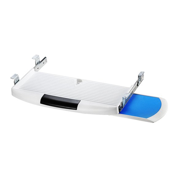 Luzkey Keyboard Tray under Desk Keyboard Holder with Rotatable Mouse Sliding Keyboard Drawer Keyboard Shelf for Work Gaming White
