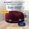 thumbnail image 4 of Ultimate Sack 6000 6-Foot Bean Bag Chair with Footstool Set, Burgundy Suede Cover, 4 of 7