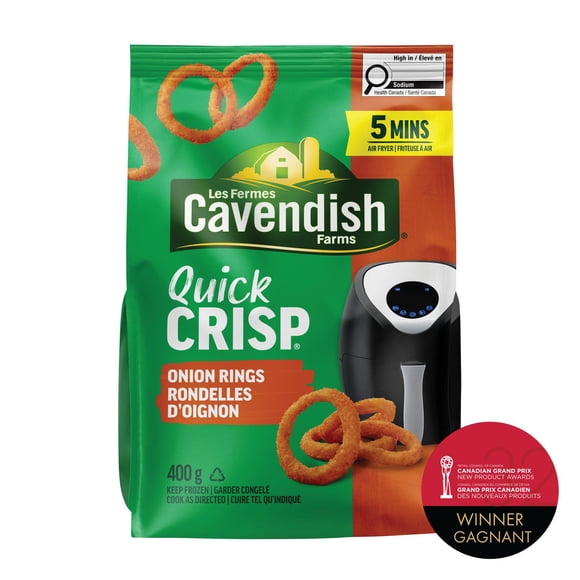 Les Fermes Cavendish Quick Crisp Rondelles D'onion | Fait au Canada | Fière entreprise canadienne 400 gr