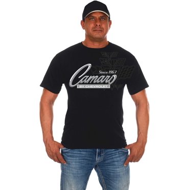 JH Design Men's Chevy Camaro Collage T-Shirt Short Sleeve Crew Neck Shirt