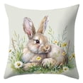 thumbnail image 1 of Easter Flower Bunny Printed Linen Pillow Living Room Home Sofa Decoration, 1 of 6