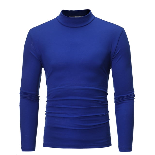 CEHVOM Chemise de Base Ajustée Extensible Unie à Col Mi-Haut à Manches Longues pour Homme Vente