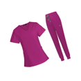 thumbnail image 4 of facefd Female Scrub Set Nurse v neckline Machine Washable Short Sleeves Suit M Rose Red, 4 of 8
