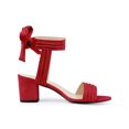 thumbnail image 3 of BLISSFUL STEP Women's Open Toe Ankle Tie Back Block Heels Sandals Red (Size 6.5), 3 of 7