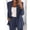 Navy H, variant on PEZHADA Fall Savings Women's Ruched Long Sleeve Open Front Blazer Jacket Casual Business Work Office Blazers with Pockets Beige