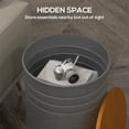 thumbnail image 4 of CoSoTower Round Side Table Set of 2, Nesting Coffee Tables w/ Wooden Lid, Galvanized Sheet Frame and Hidden Storage Space, Grey, 4 of 7