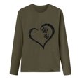 thumbnail image 3 of Besolor Tuniques Automne Printemps pour Femmes 2024 Imprimé Cœur Col Rond Manches Longues Chemises Décontractées Amples Blouse Tee, 3 of 3