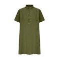 thumbnail image 4 of Jusqu'à 65 % de Rabais! Robes d'Été Mode pour Femmes 2024 Grande Taille Décontractées Amples Unies en Coton à Col en V à Manches Courtes Robe d'Été, 4 of 6