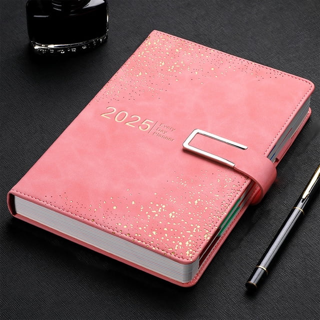 Fridja 2025 Schedule Planner with Date Notes, A Monthly, Weekly & Daily Planner 2025 for Planning Your Success, Solid Color A5 Size Hardcover Start Anytime and Achieve your Goals, Pink