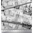 thumbnail image 2 of Soimoi Viscose Chiffon Fabric Waves & Ship Ocean Print Fabric by The Yard 42 Inch Wide, 2 of 3