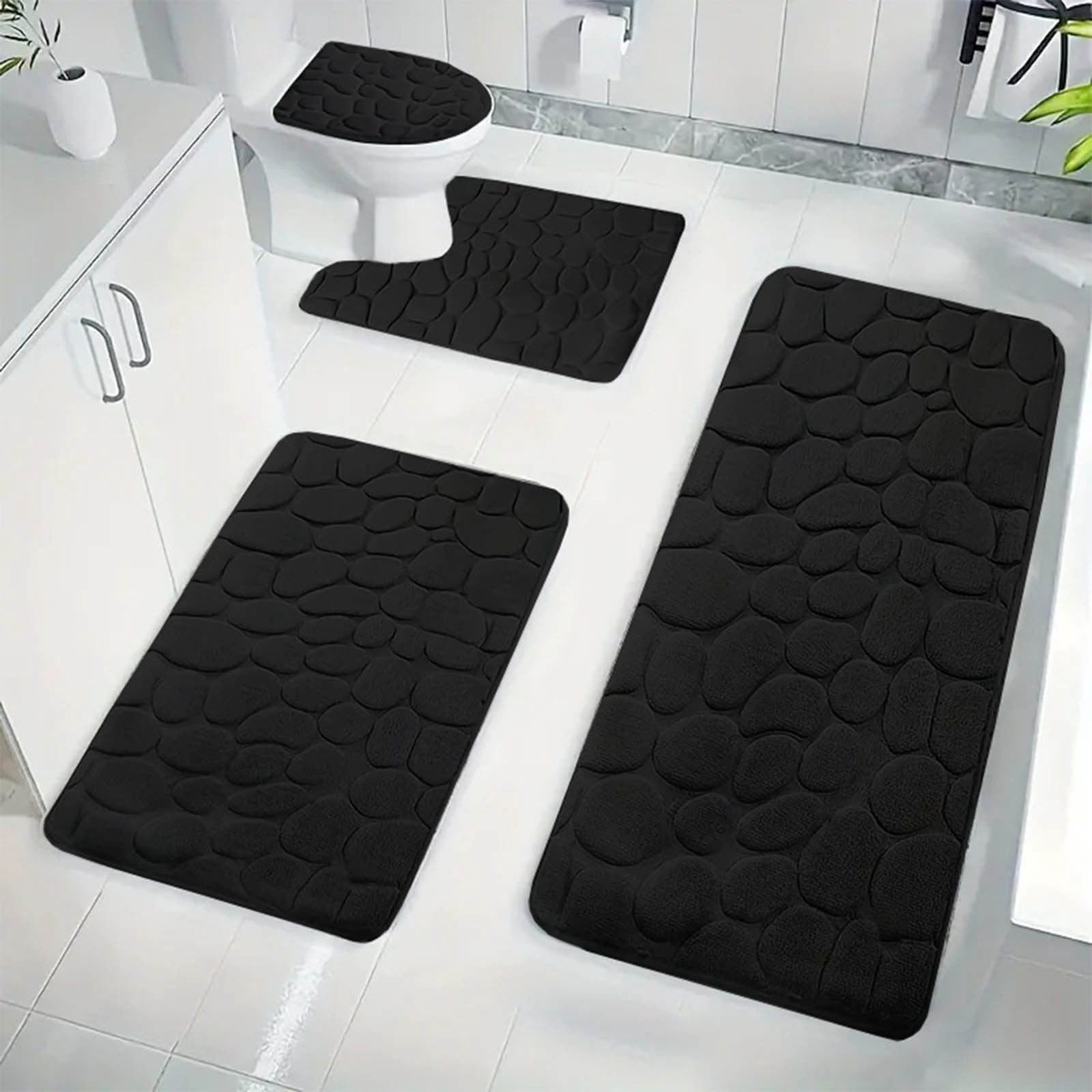 Boovnll Bathroom Rugs, Super Absorbent, Soft Thicken Non-Slip Bath Mat, Quickly Dry Bath Mats for Bathroom, Kitchen, Door Mat, Toilet Mat, Bathroom Mat
