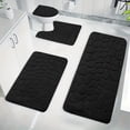 thumbnail image 1 of 4-Piece Memory Foam Bathroom Rug Set with Non-Slip Backing - Includes Bath Mat, Toilet Mat, U-Shaped Contour Rug & Lid Cover - Super Soft Absorbent Machine Washable Mats for Bathroom Floor, 1 of 7