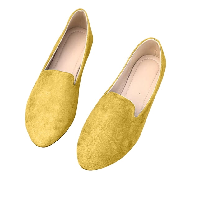 Chaussures Plates pour Femmes à Enfiler Bout Rond Confortables Ballerines pour Femmes Chaussures Habillées Mocassins