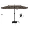 thumbnail image 3 of Costway Parasol de Patio Double Face Jumeau 15 Pieds Pare-Soleil Extérieur à Manivelle de Marché Base Café, 3 of 9