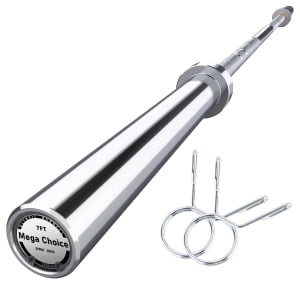 1Pc Alloy Steel Weightlifting Bar 2.1M Straight Bar Bearing With 2 Clips, Sleeve Diameter 50Mm, Loading 1500Lbs