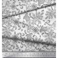 thumbnail image 2 of Soimoi Moss Georgette Fabric Leaves & Floral Block Print Fabric by Yard 42 Inch Wide, 2 of 3