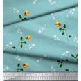 thumbnail image 3 of Soimoi Poly Georgette Fabric Leaves & Rose Flower Decor Fabric Printed Yard 42 Inch Wide, 3 of 3