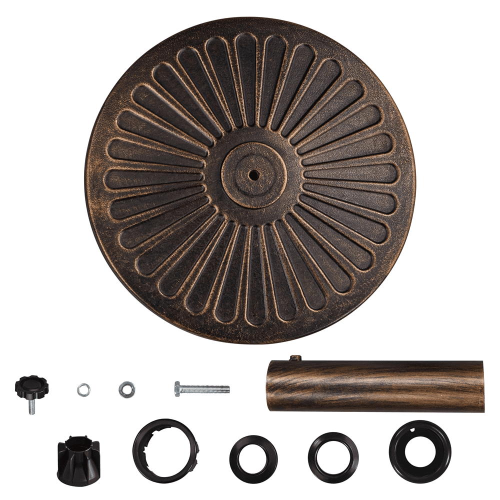 FullFurnique Pied de Parasol de Terrasse 10,1 kg, Résine Robuste Ronde, Bronze